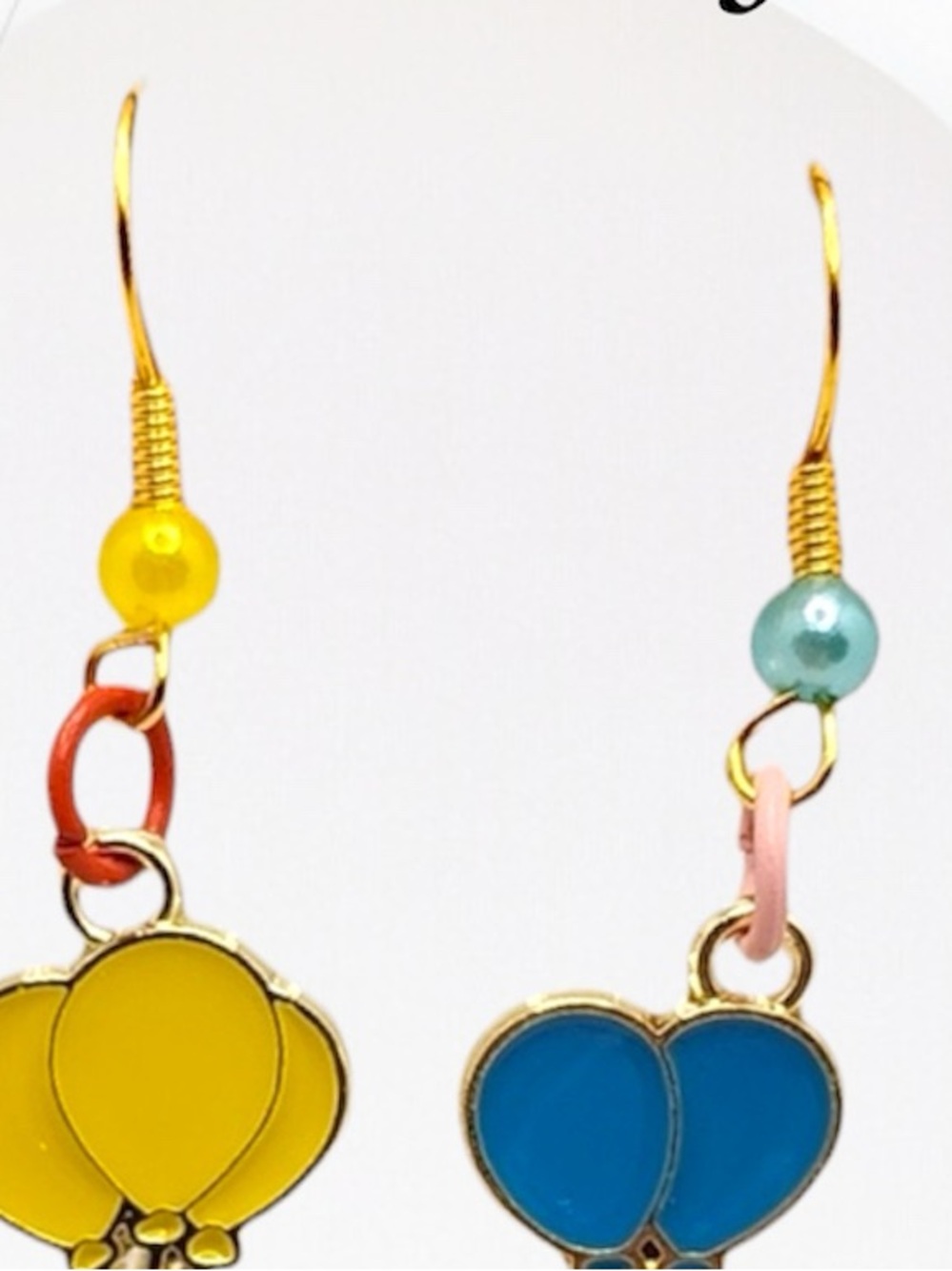 Disney Mickey & Minnie Balloon Dangle Earrings - Yellow, Blue, Pink NWT - Picture 4 of 5